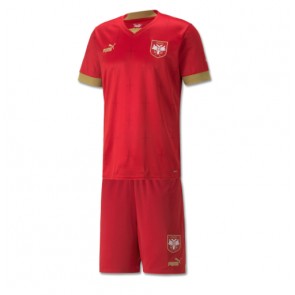 Maillot de foot Serbie Domicile enfant Monde 2022 Manches Courte (+ pantalon court)